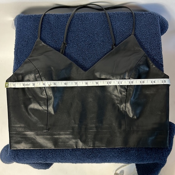 Pleather Bustier Top with Zipper - Picture 14 of 15